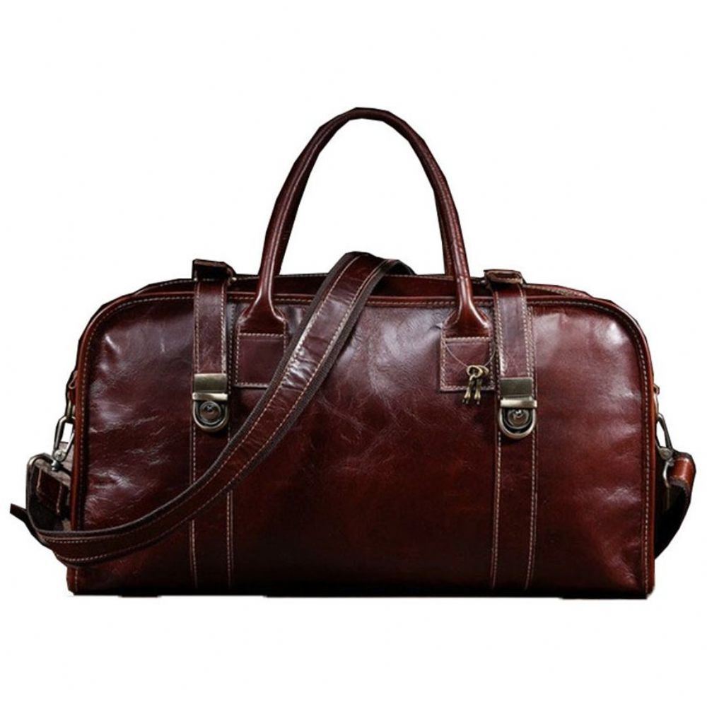 Sacs À Bandoulière Pour Hommes Sac Voyage Cuir Luxe Vintage - Café