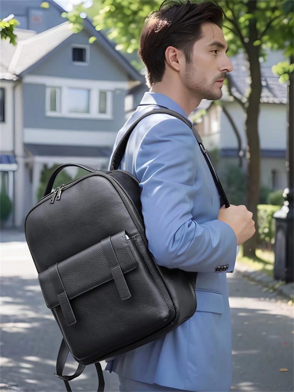 Sacs À Dos Pour Hommes Cabas Metropolitan Cuir Élégant - Noir