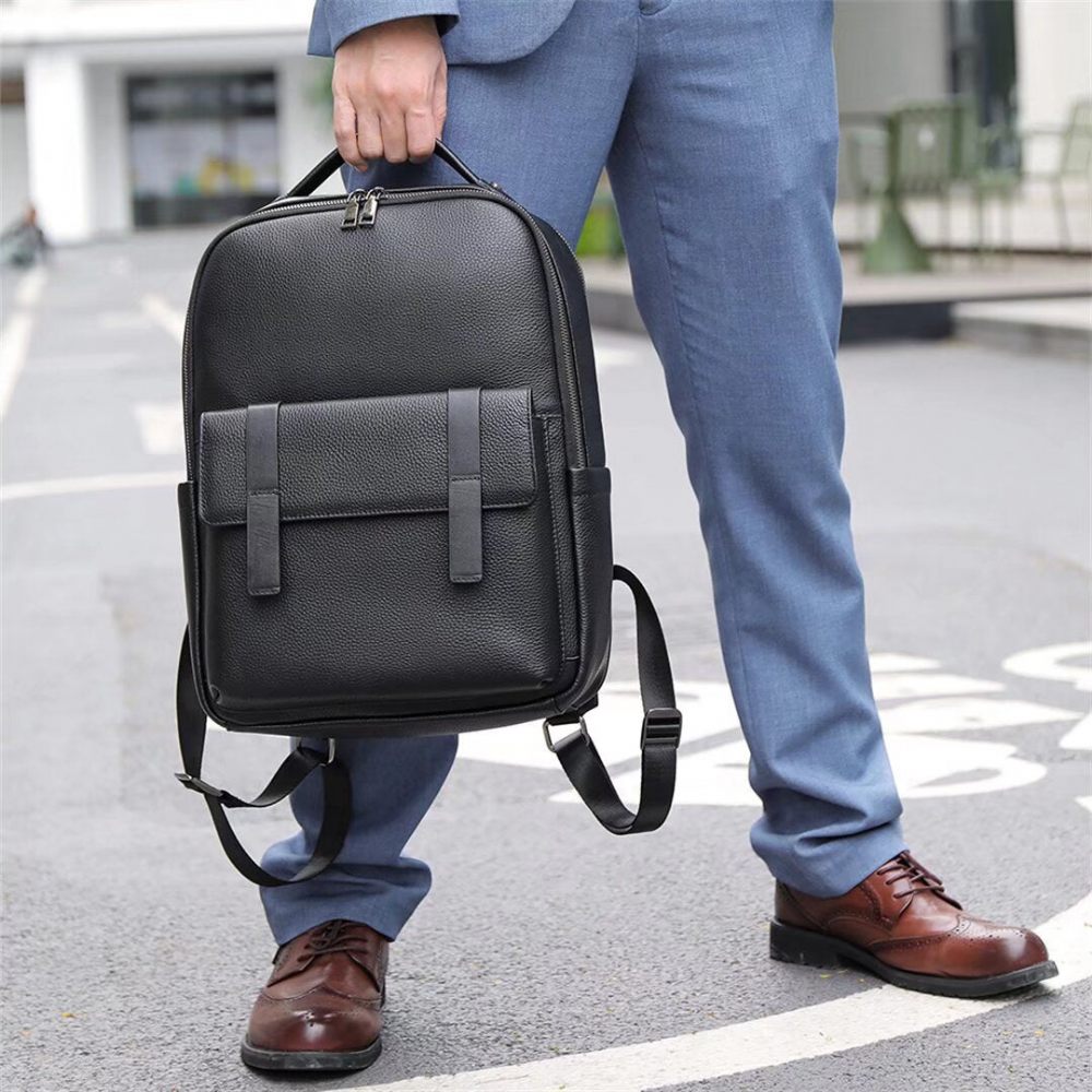 Sacs À Dos Pour Hommes Cabas Metropolitan Cuir Élégant - Noir