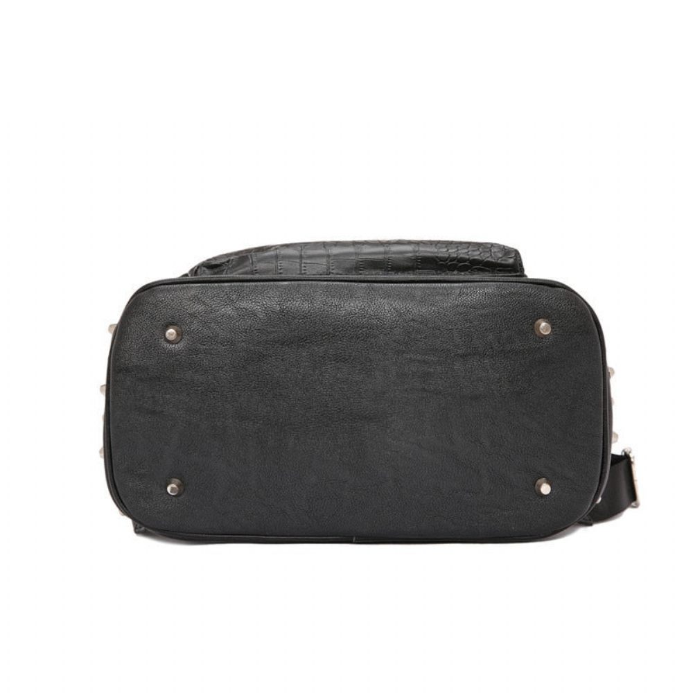 Sacs À Dos Pour Hommes Rivets Glissière Sac Poignée Chic - Noir