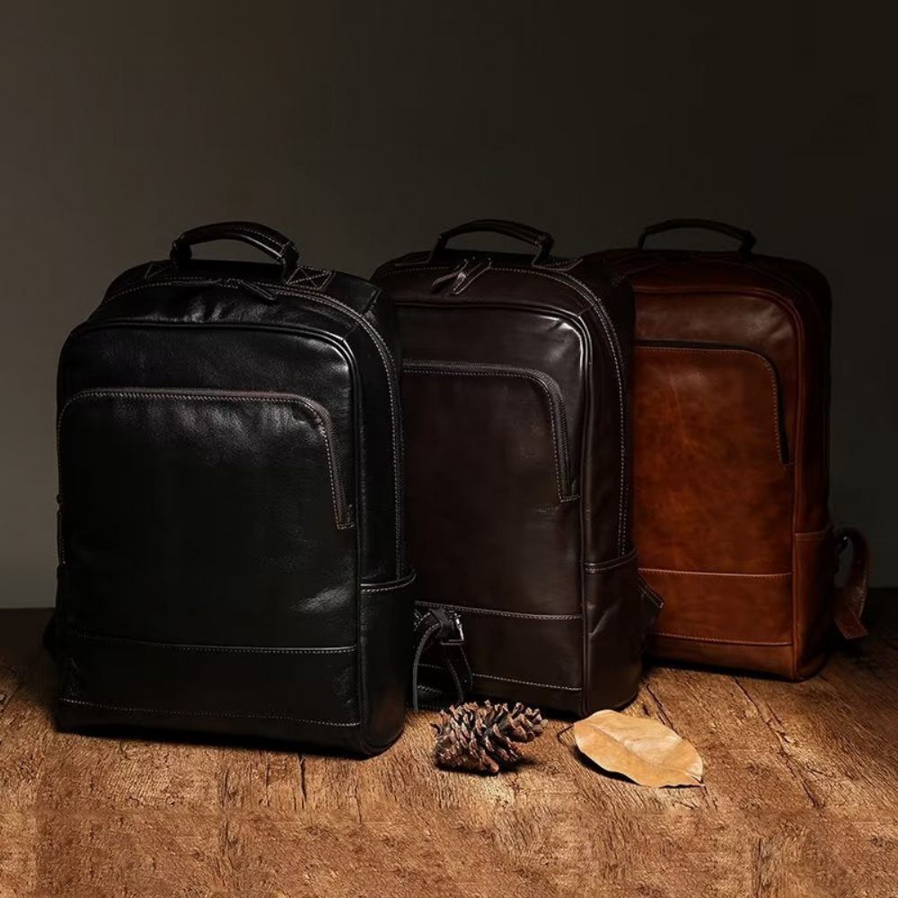 Sacs À Dos Pour Hommes Sac Cuir Chic - Noir