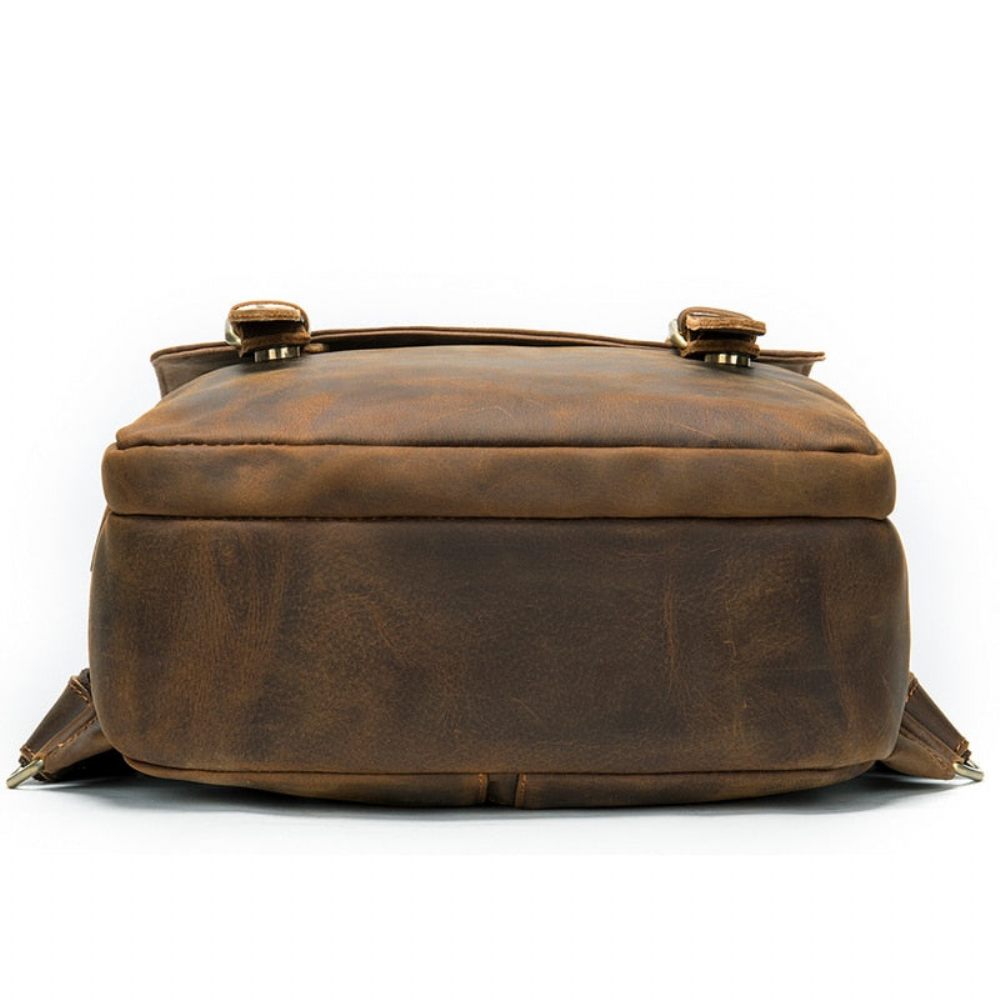 Sacs À Dos Pour Hommes Sac Cuir Coussin D'air Luxe Vintage - Café