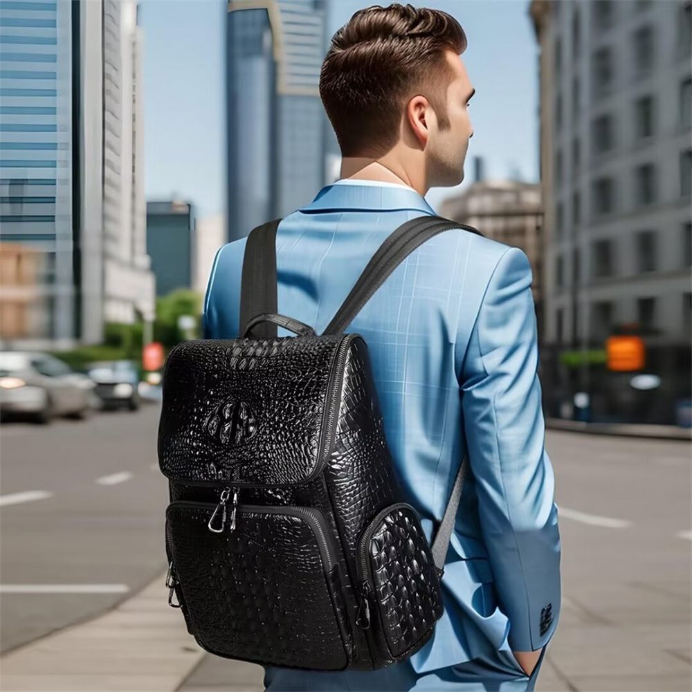 Sacs À Dos Pour Hommes Sac Cuir Metropolitan Elite - Noir