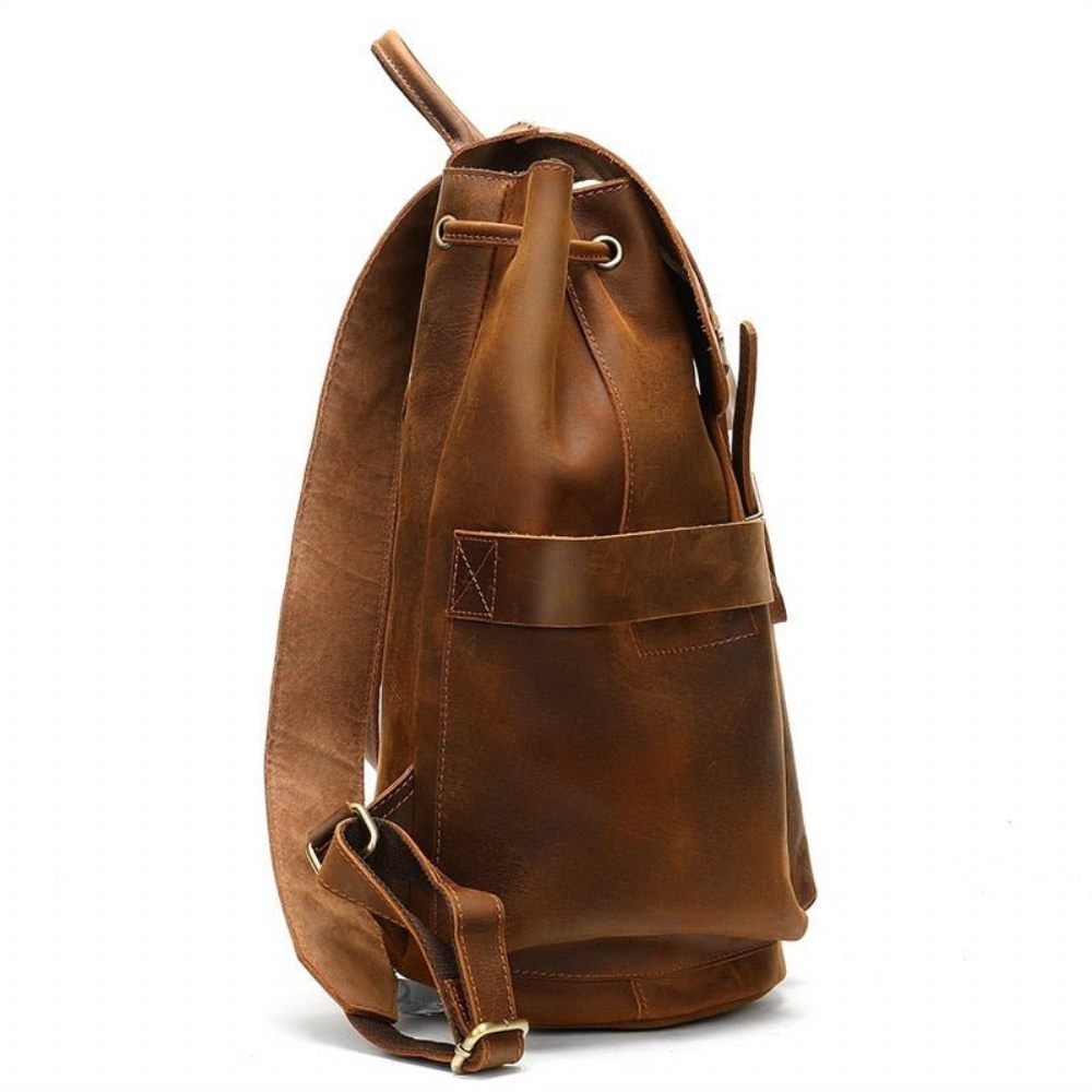 Sacs À Dos Pour Hommes Sac Souple Vintage - Café