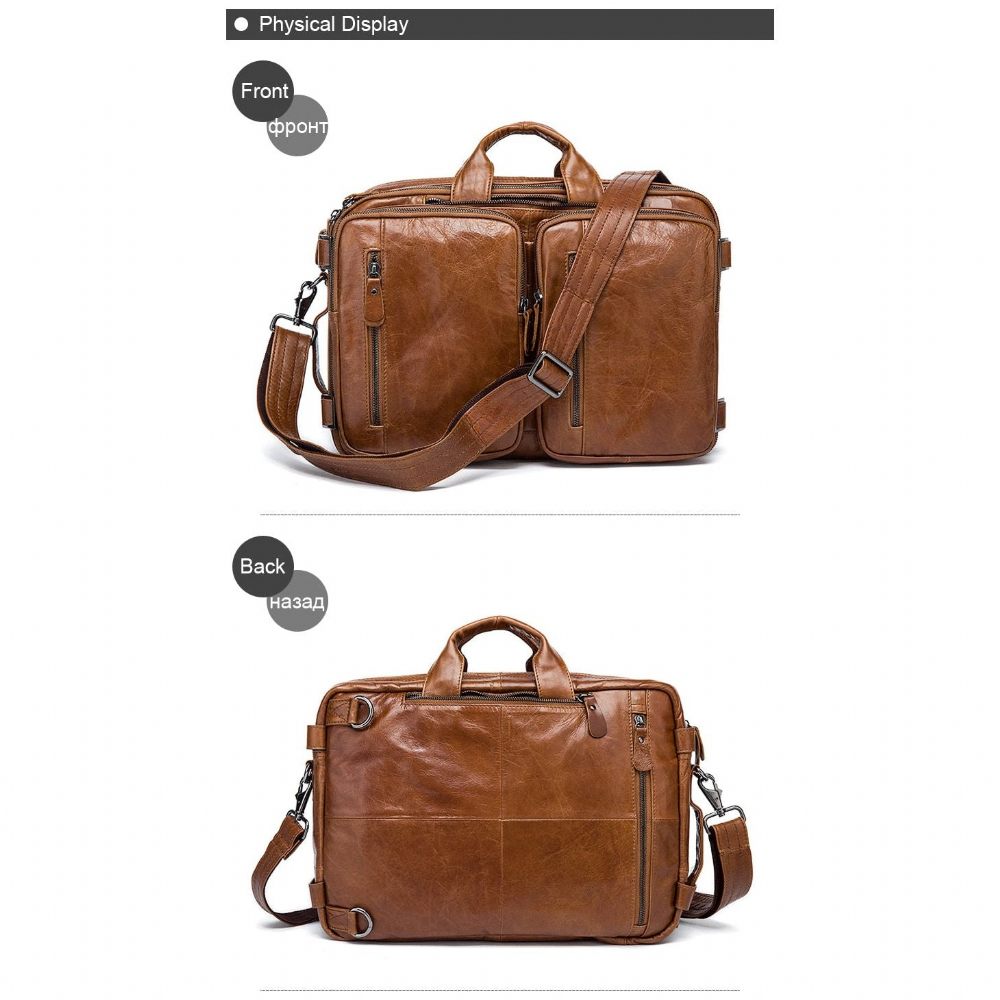 Sacs À Dos Pour Hommes Sac Voyage Ordinateur Portable Cuir Exotique Luxe - Marron