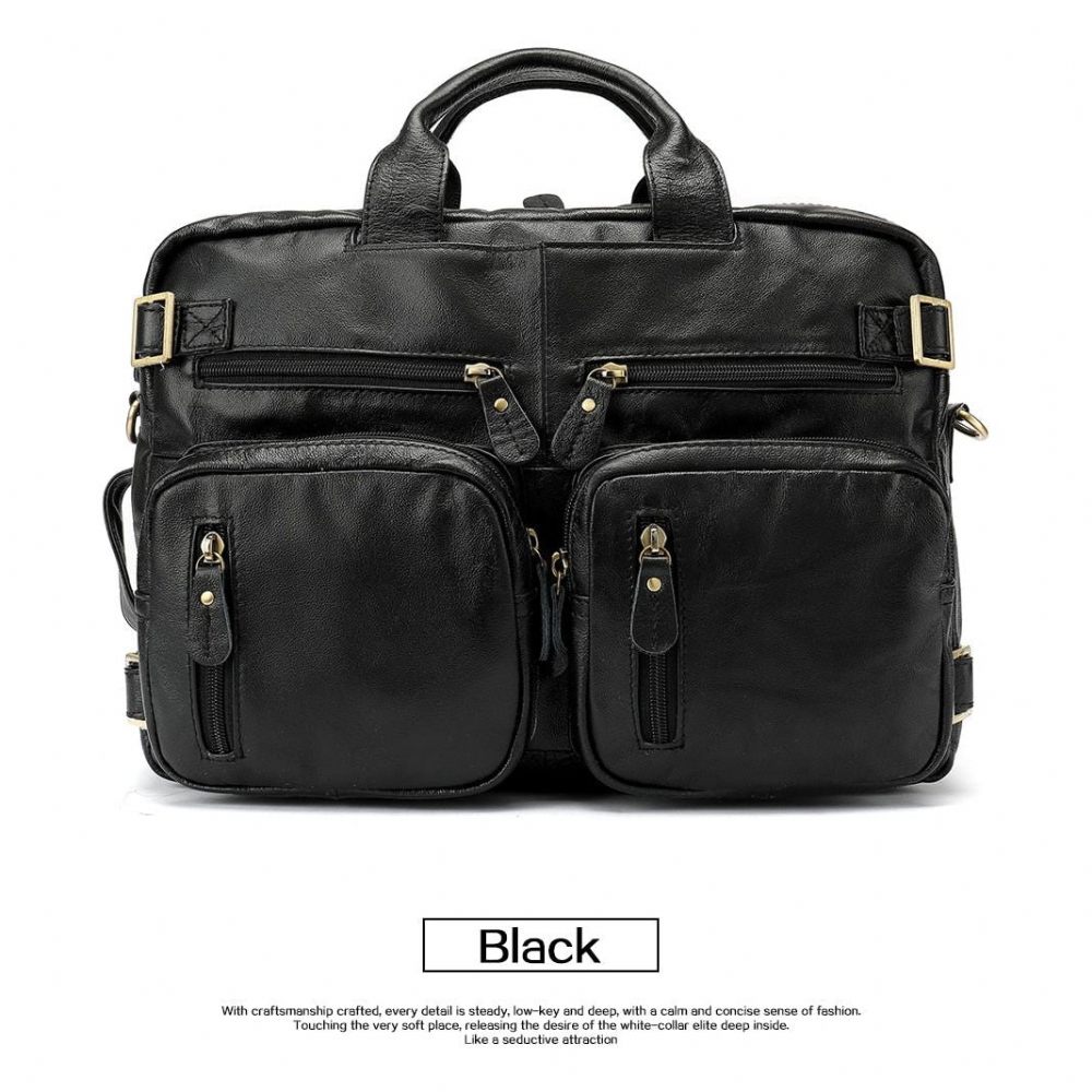 Sacs À Dos Pour Hommes Sac Voyage Ordinateur Portable Cuir Exotique Luxe - Noir