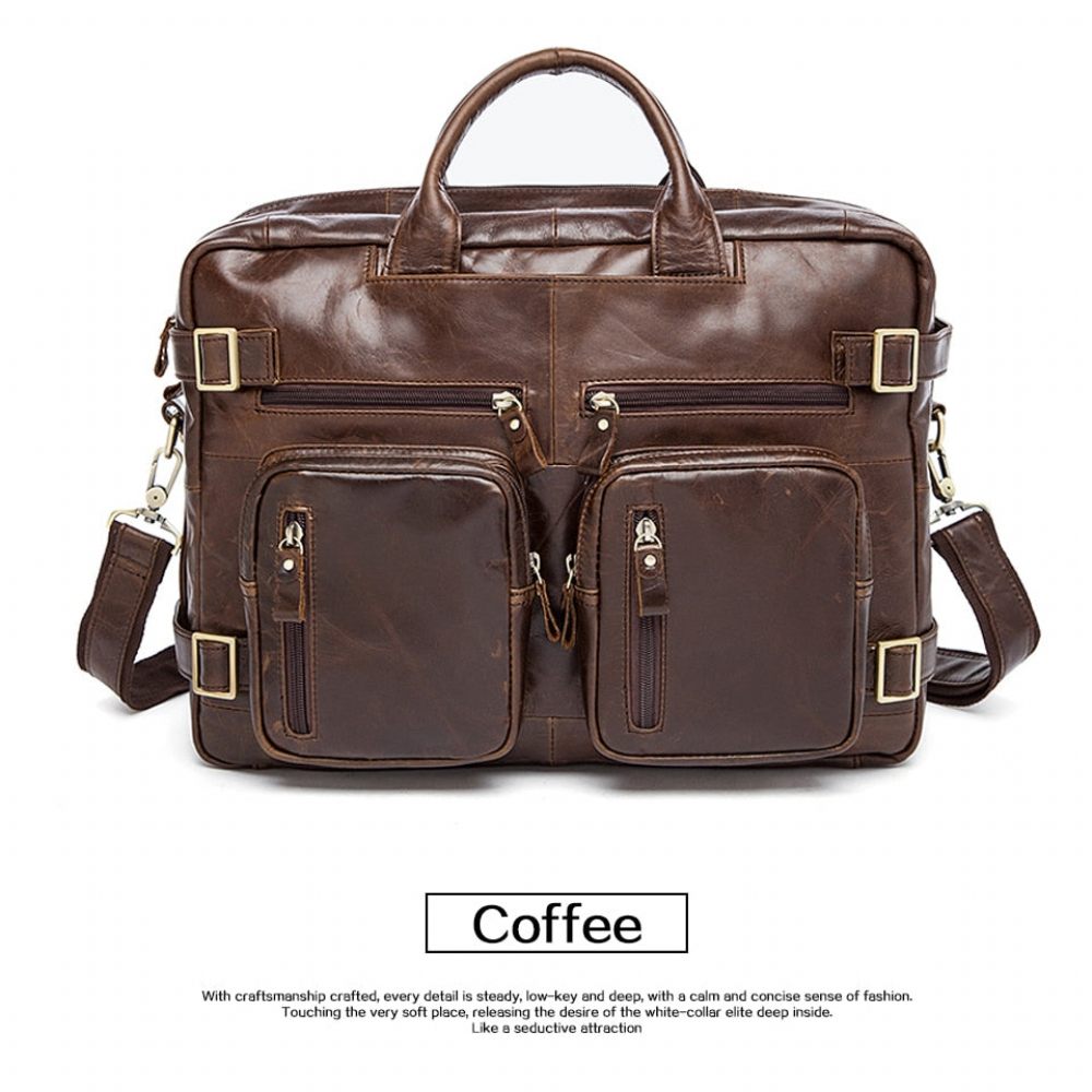 Sacs À Dos Pour Hommes Sac Voyage Ordinateur Portable Cuir Exotique Luxe - Café