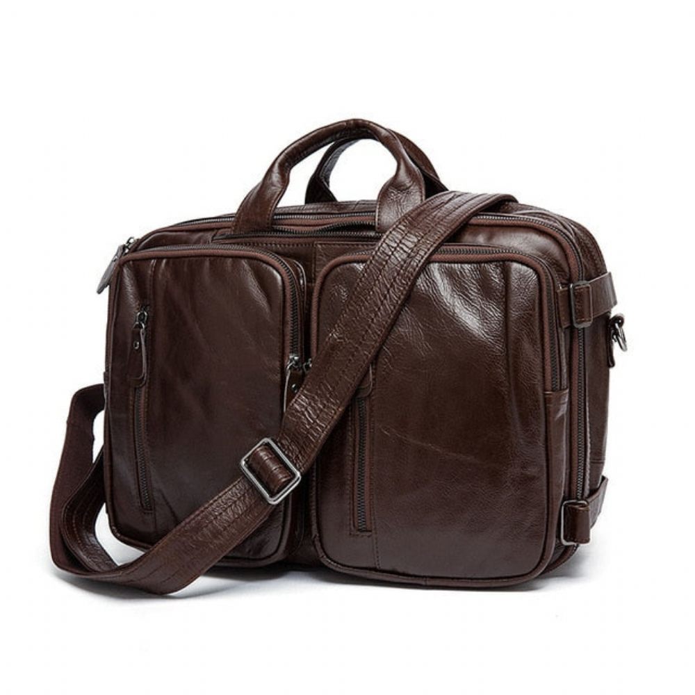 Sacs À Dos Pour Hommes Sac Voyage Ordinateur Portable Cuir Exotique Luxe - Café