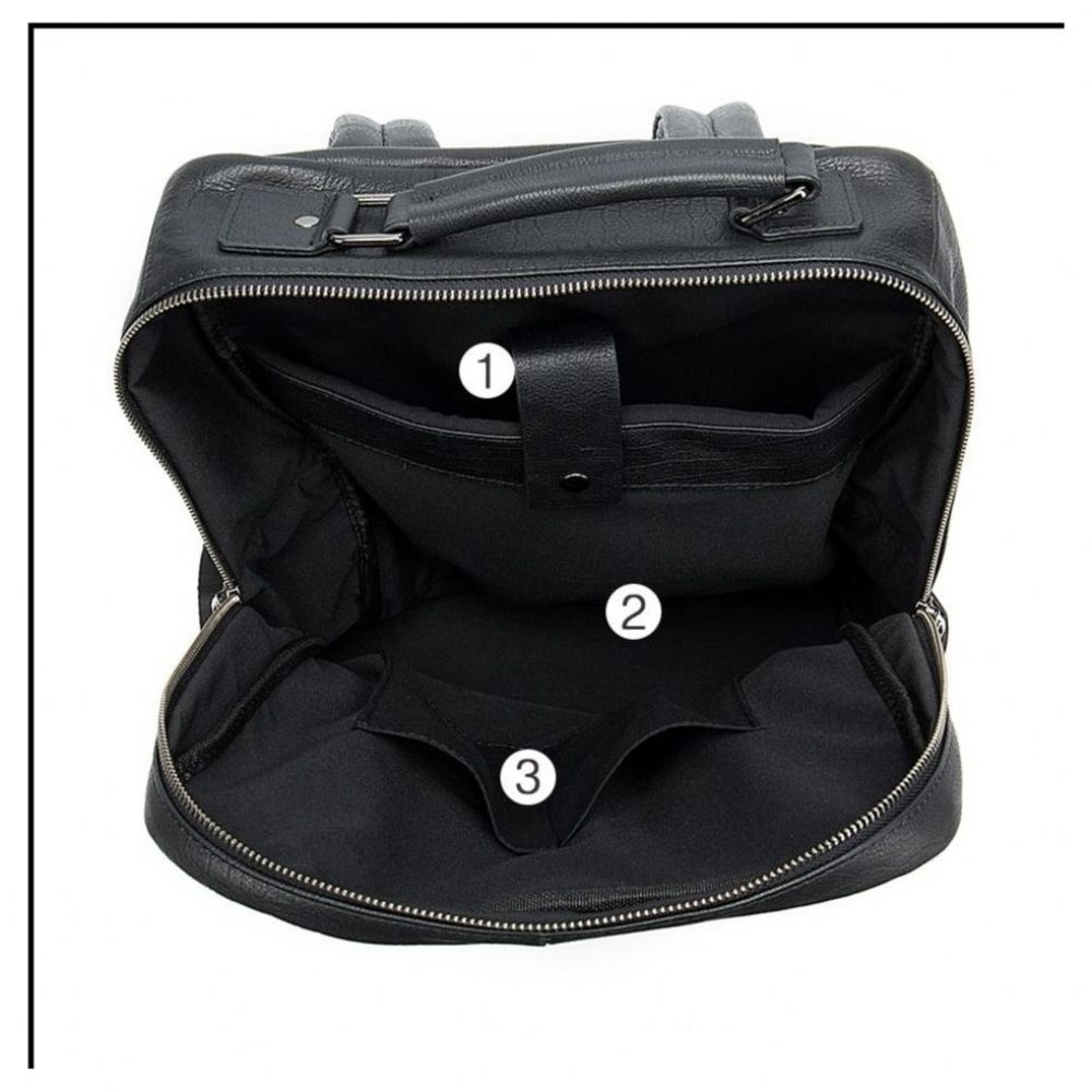 Sacs À Dos Pour Hommes Sac Voyage Ordinateur Portable Cuir Exotique Luxe - Noir