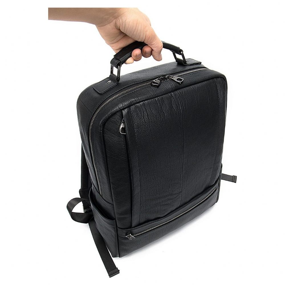 Sacs À Dos Pour Hommes Sac Voyage Ordinateur Portable Cuir Exotique Luxe - Noir