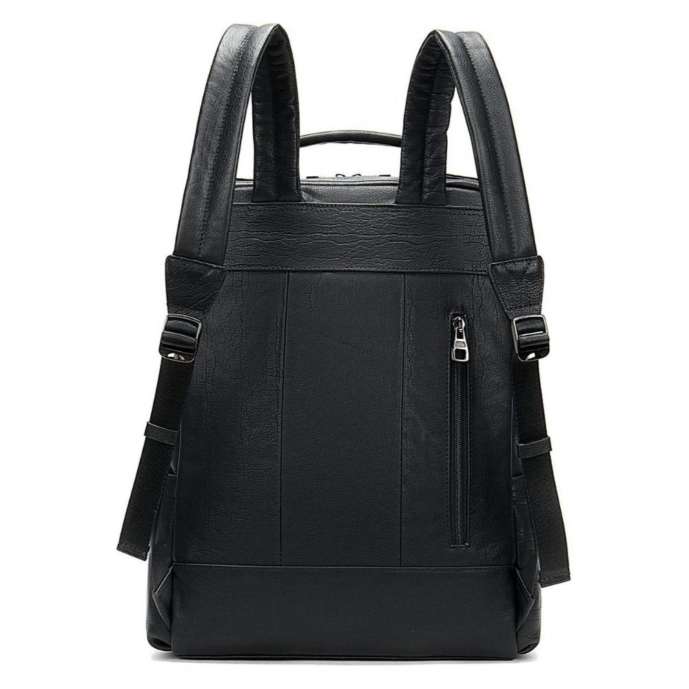 Sacs À Dos Pour Hommes Sac Voyage Ordinateur Portable Cuir Exotique Luxe - Noir