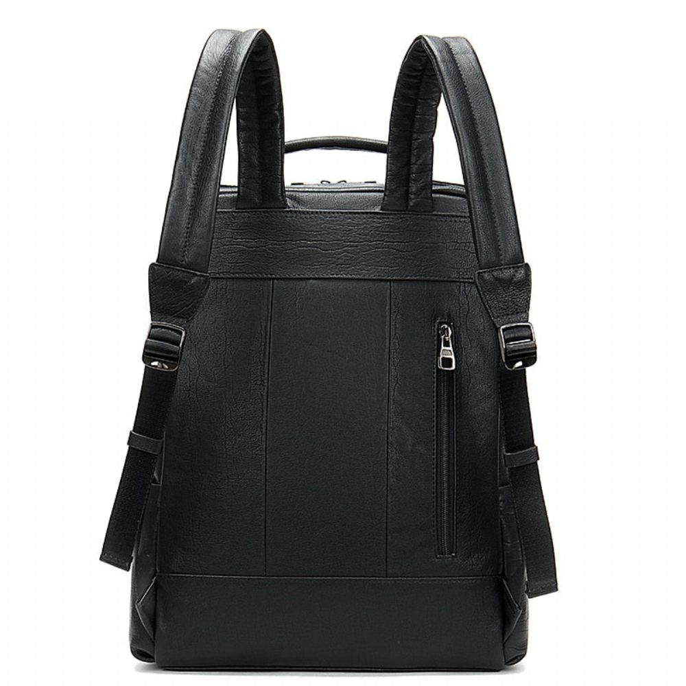 Sacs À Dos Pour Hommes Sac Voyage Ordinateur Portable Cuir Exotique Luxe - Noir