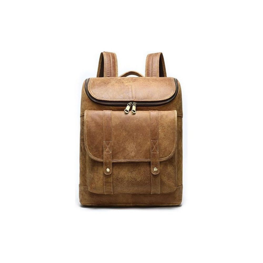 Sacs À Dos Pour Hommes Vintage Cuir Exotique Fermeture Éclair Softback Sac Mode